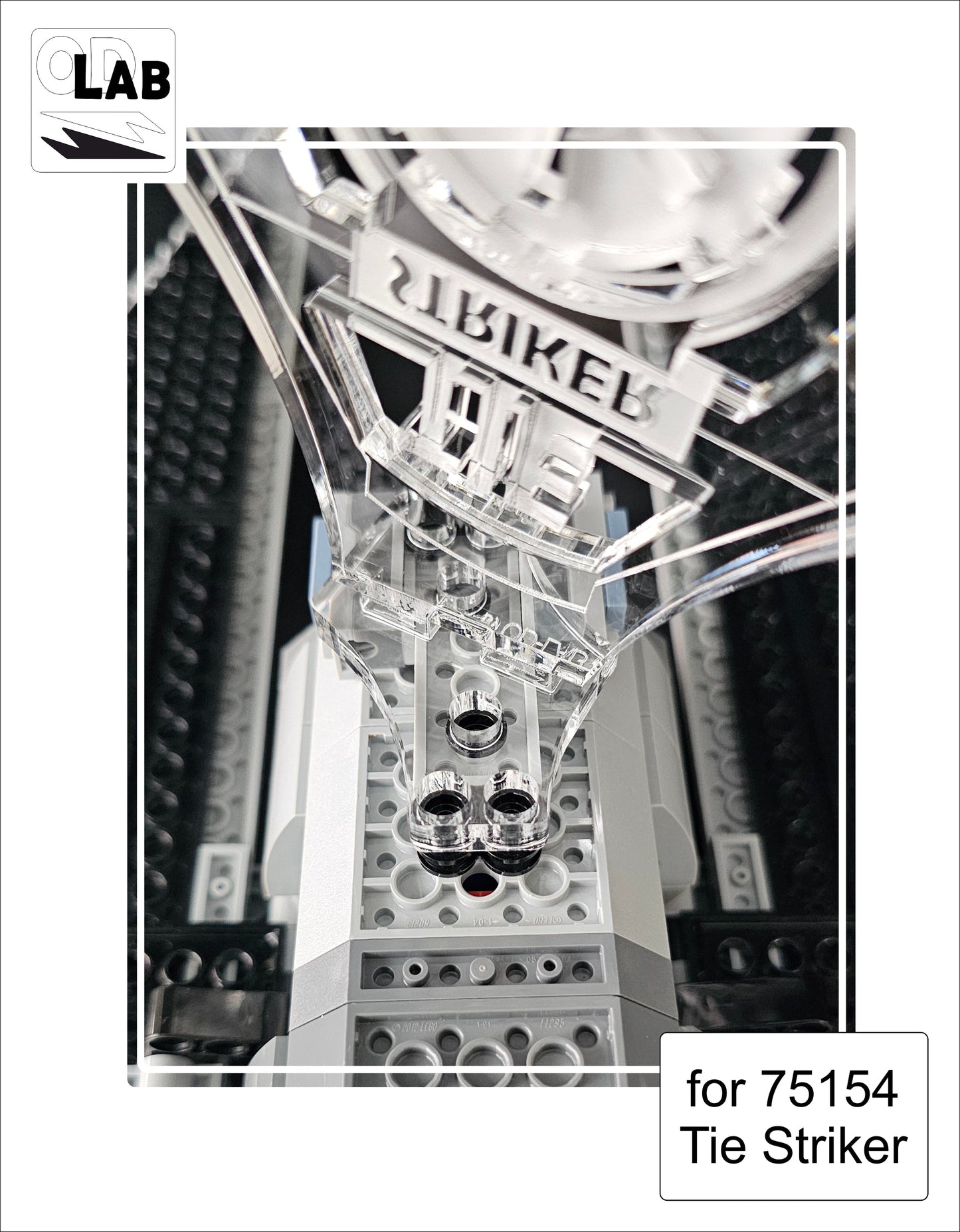 Display stand 3D for Lego 75154 Tie Striker +minifigures slots (A1030)-f