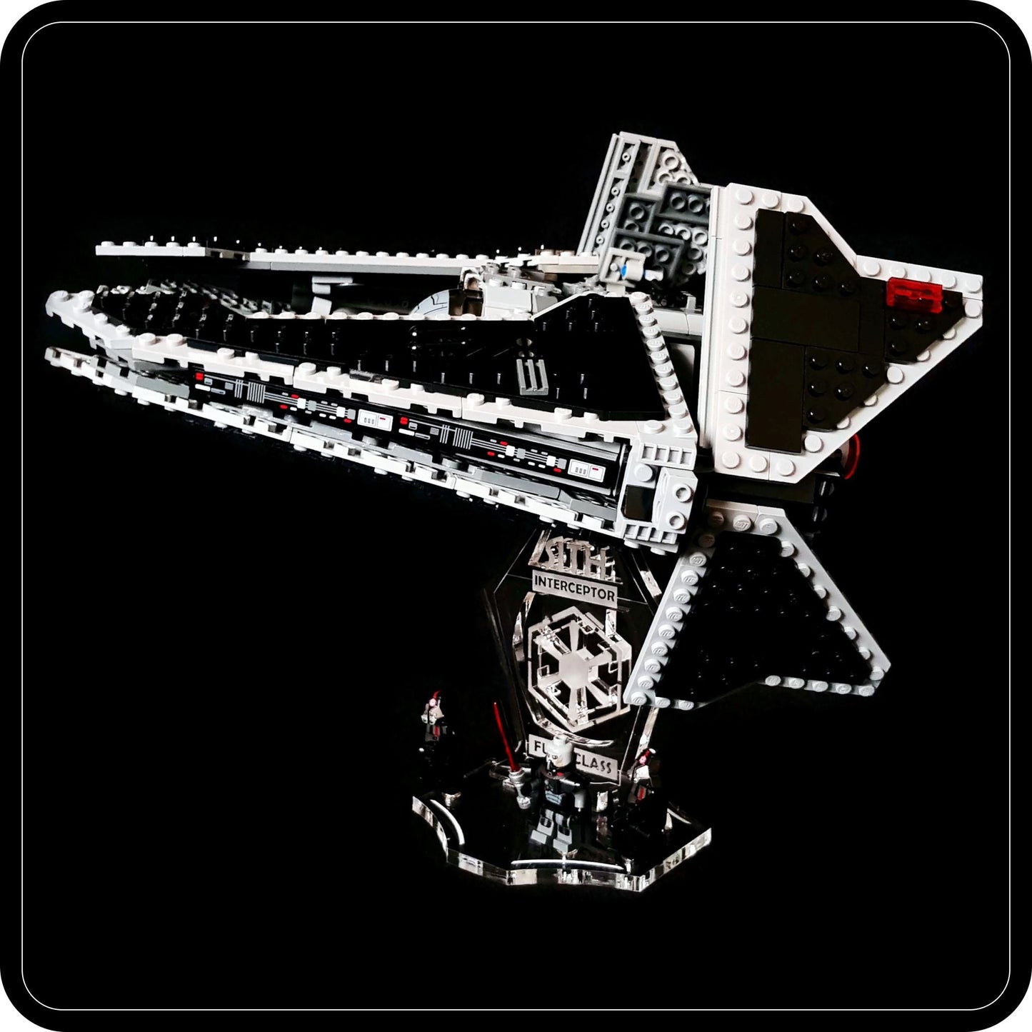 Display stand angled 3D for Lego 9500 Sith Interceptor +minifigures slots (A1033)-6