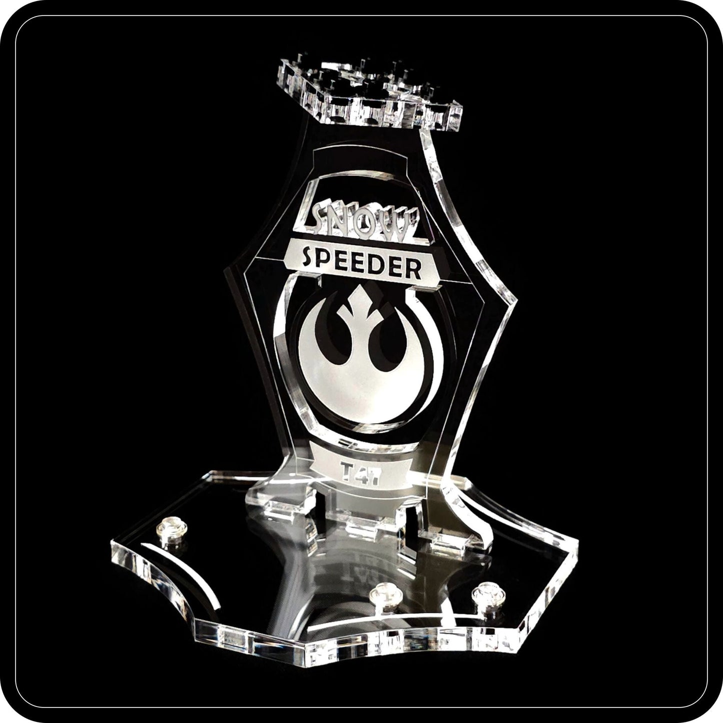 Display stand angled 3D for Lego 75049-75259 Snowspeeder + minifigures slots (A1049)-4