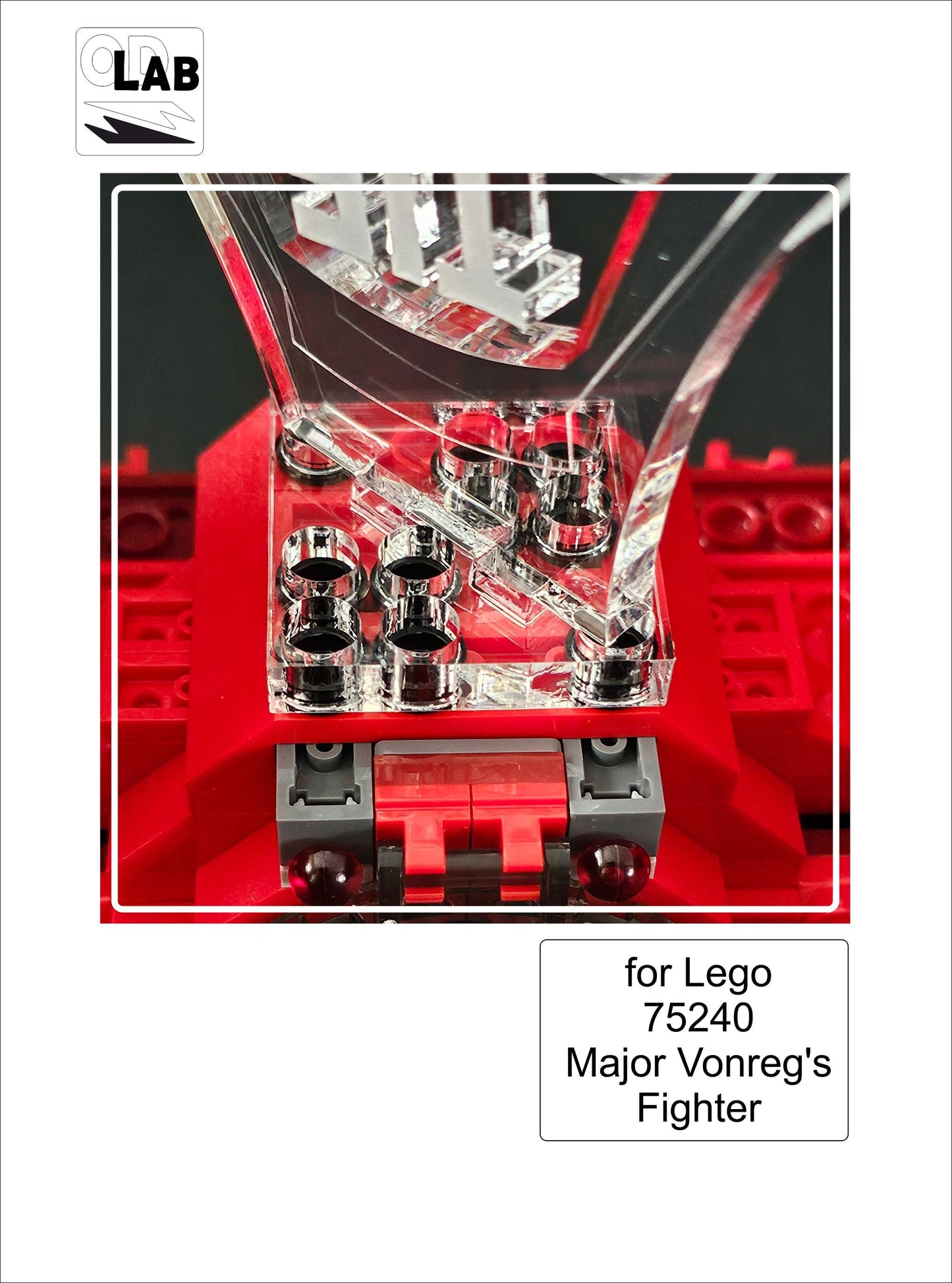 Display stand 3D-ENGV angled for Lego 75240 Major Vonreg's Fighter + minifigures slots (A1050)-f