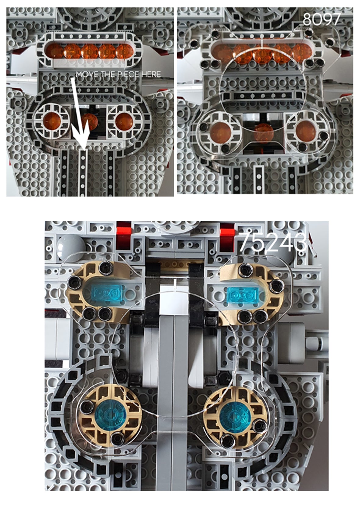 Display stand angled for Lego 75243-8097 Slave I + Minifigures plate (A1060)-f