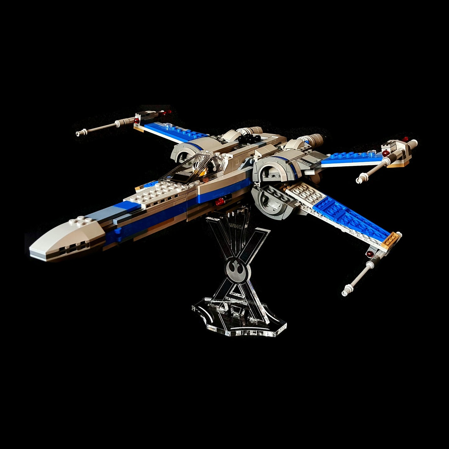 Display stand for Lego 9493-75102-75149 X-Wing fighter (S1012)-4