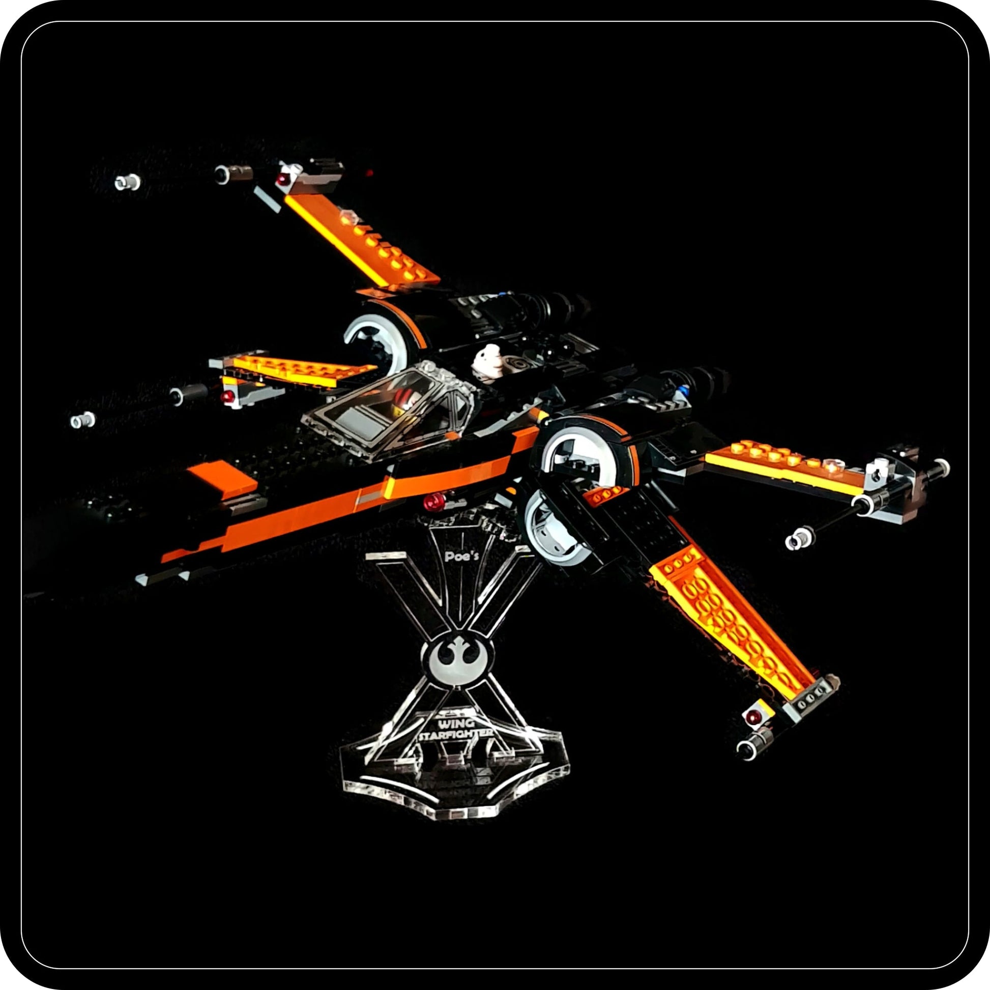Display stand angled for Lego 75102 Poe's X-Wing Fighter  (A1002)-1