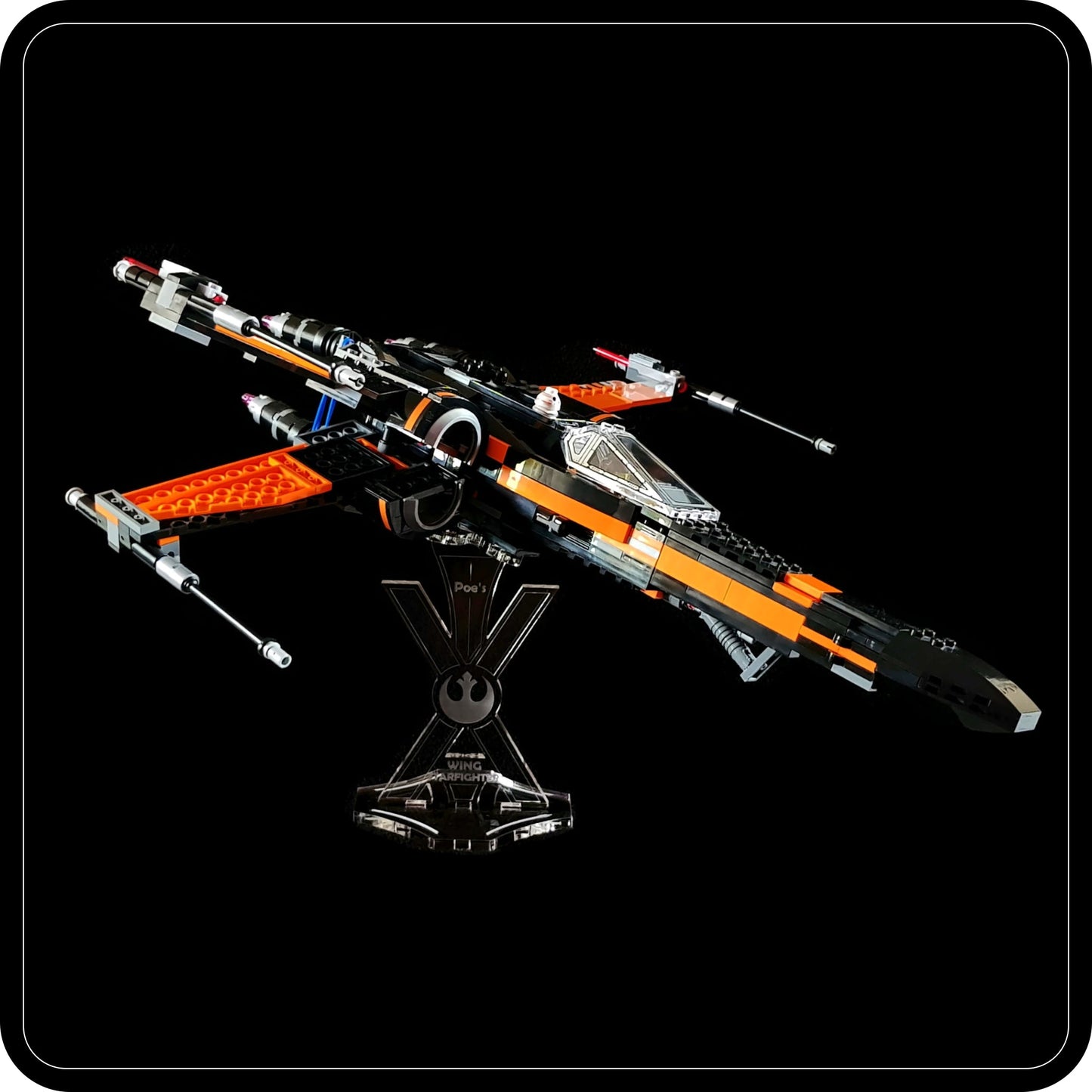 Display stand angled for Lego 75102 Poe's X-Wing Fighter  (A1002)-2