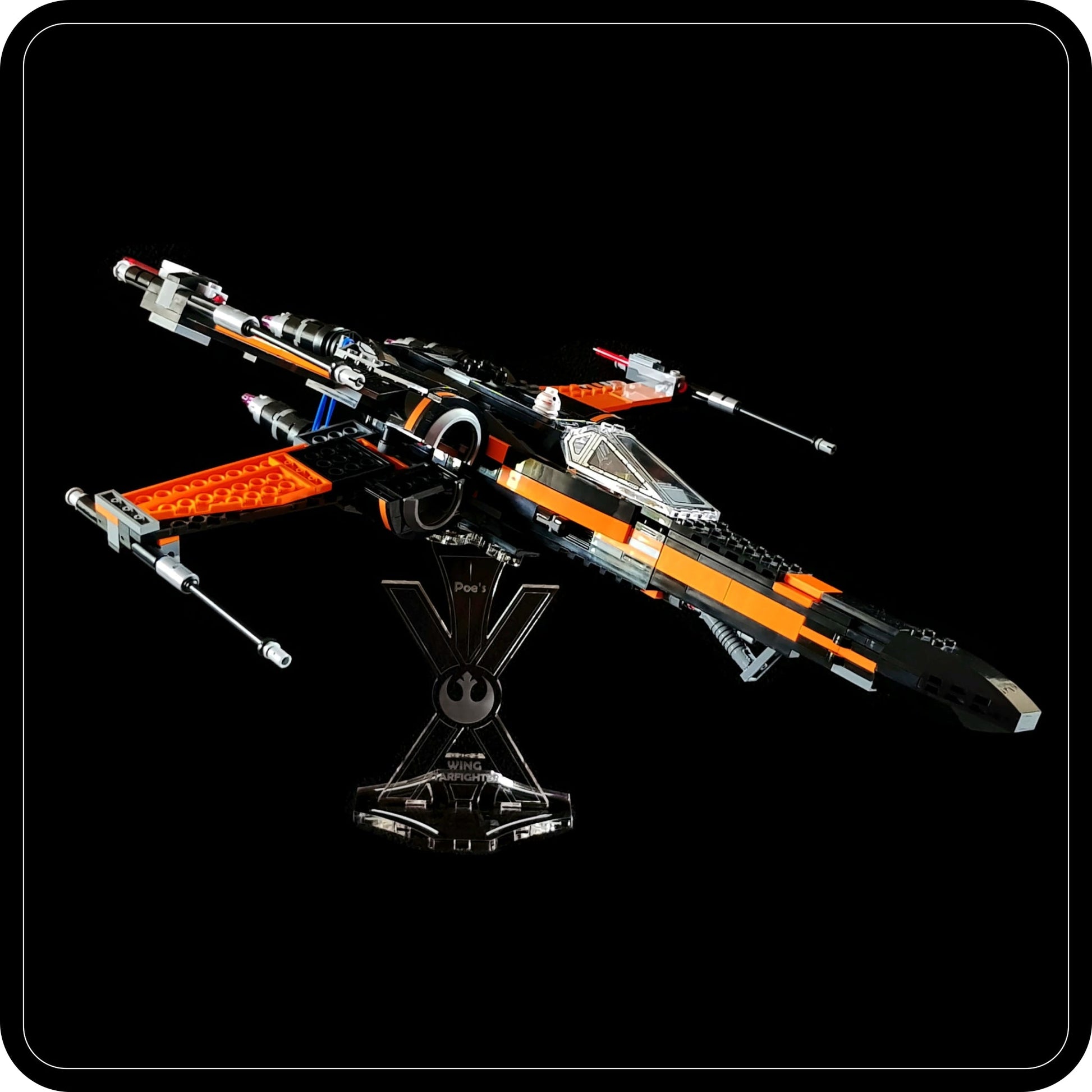 Display stand angled for Lego 75102 Poe's X-Wing Fighter  (A1002)-2