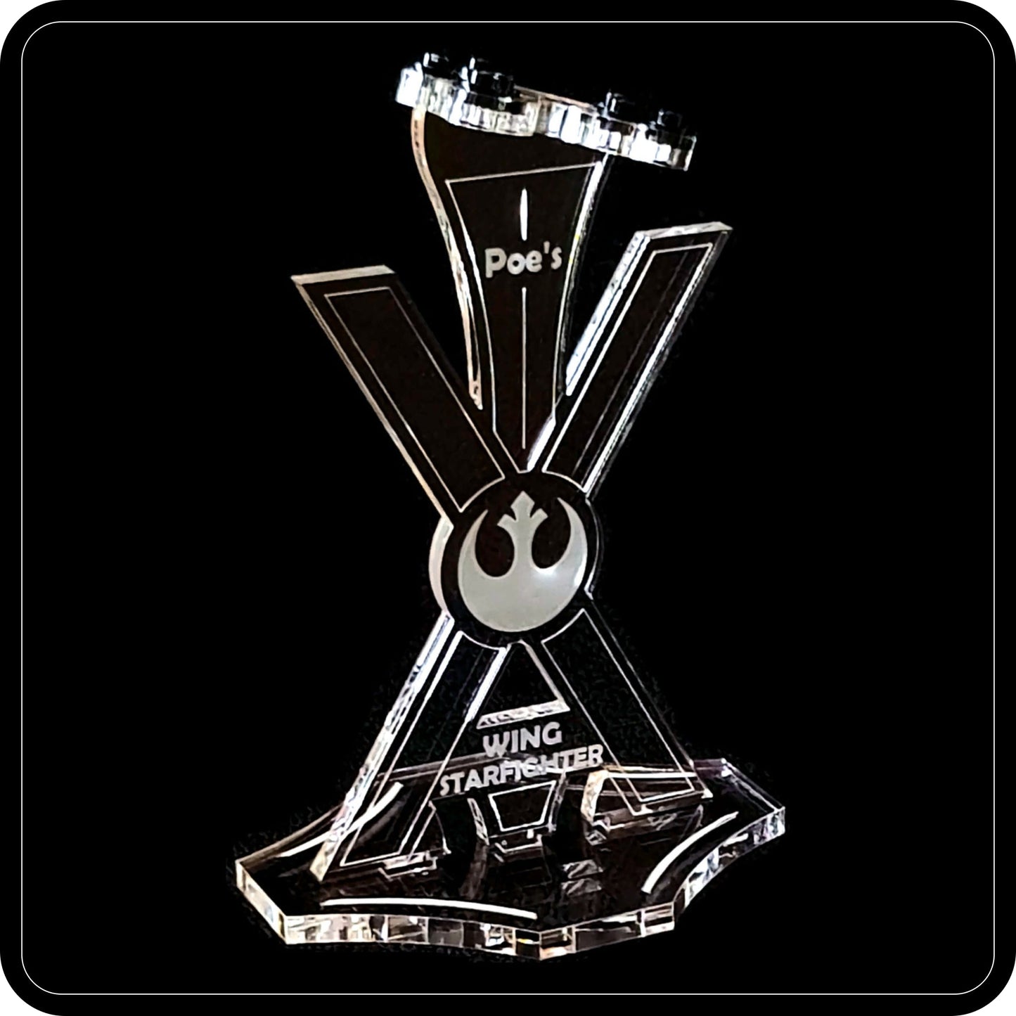 Display stand angled for Lego 75102 Poe's X-Wing Fighter  (A1002)-3