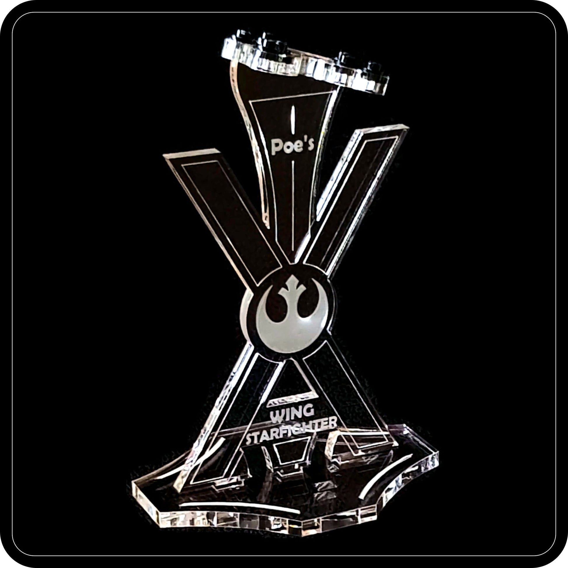 Display stand angled for Lego 75102 Poe's X-Wing Fighter  (A1002)-3