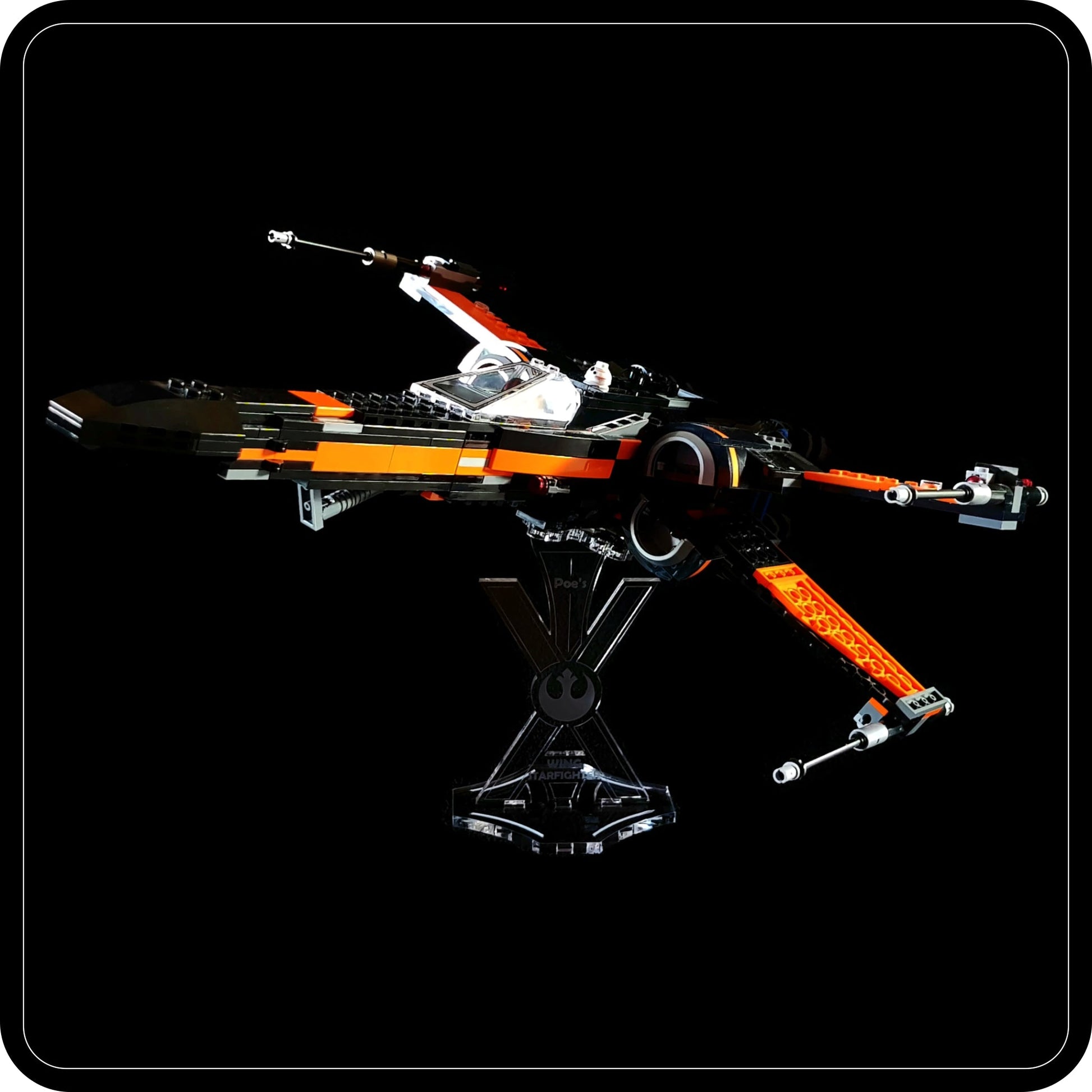 Display stand angled for Lego 75102 Poe's X-Wing Fighter  (A1002)-4