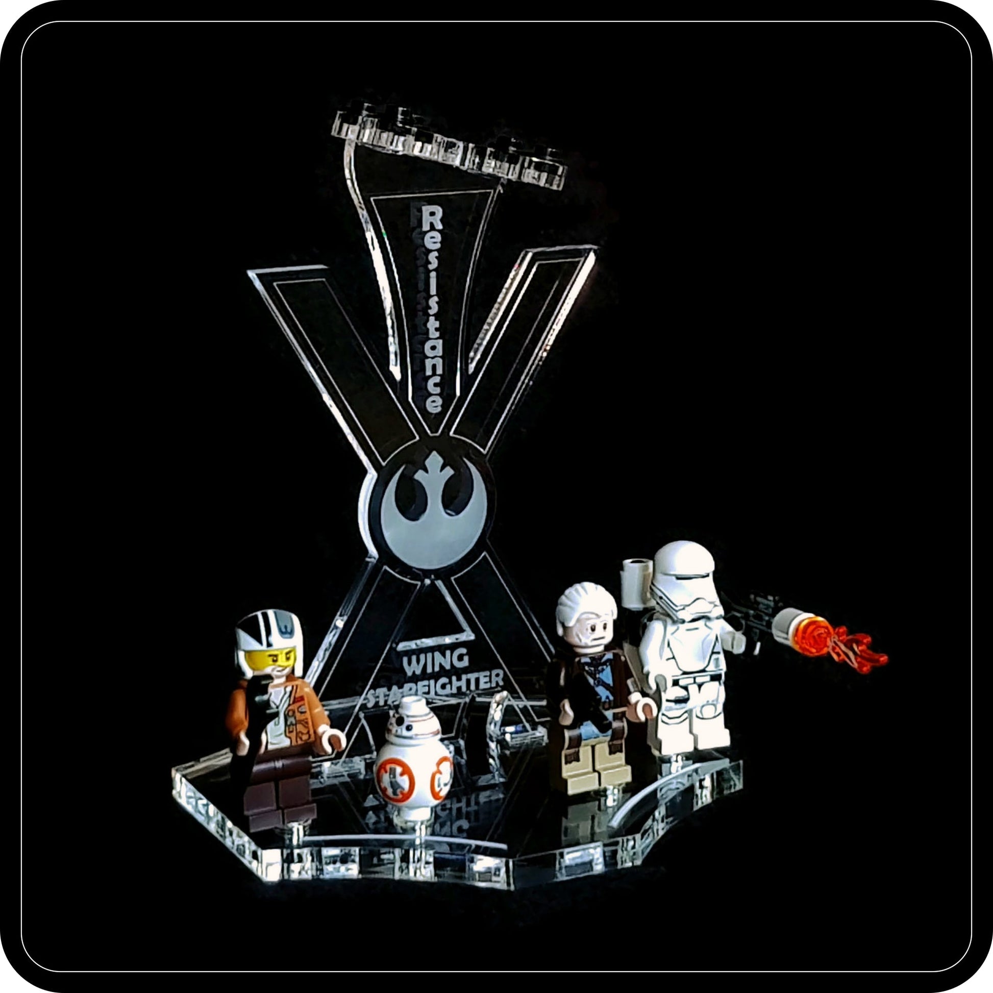 Display stand angled for 75149 Resistance X-Wing Fighter + minifigures slots (A1005)-4