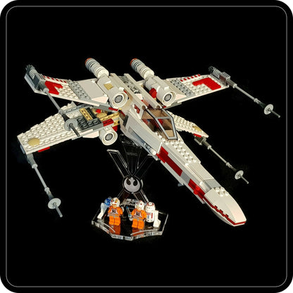 Display stand angled for Lego 9493 X-Wing Starfighter + minifigures slots (A1008)-2