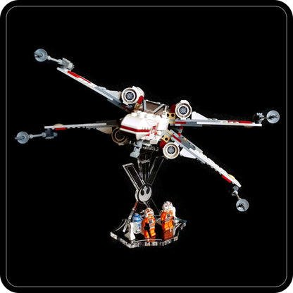 Display stand angled for Lego 9493 X-Wing Starfighter + minifigures slots (A1008)-5