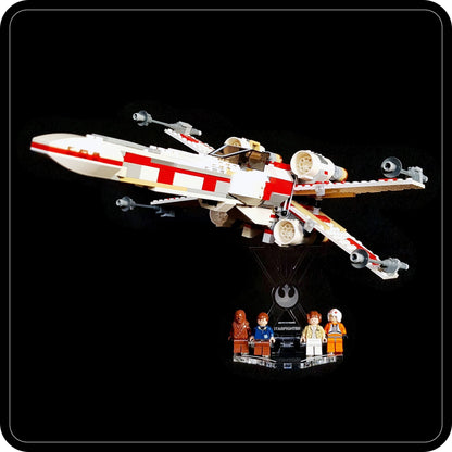 Display stand angled for Lego 6212 and 4502 X-Wing fighter + minifigures slots (A1010)-2