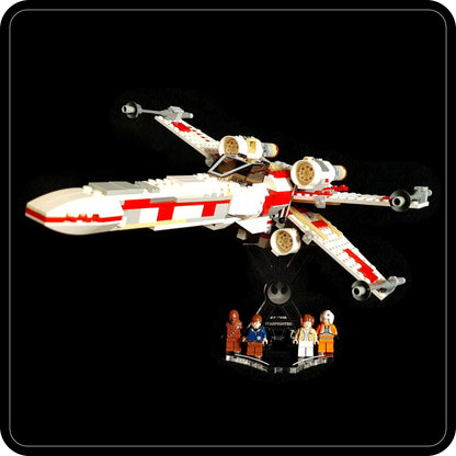 Display stand angled for Lego 6212 and 4502 X-Wing fighter + minifigures slots (A1010)-6