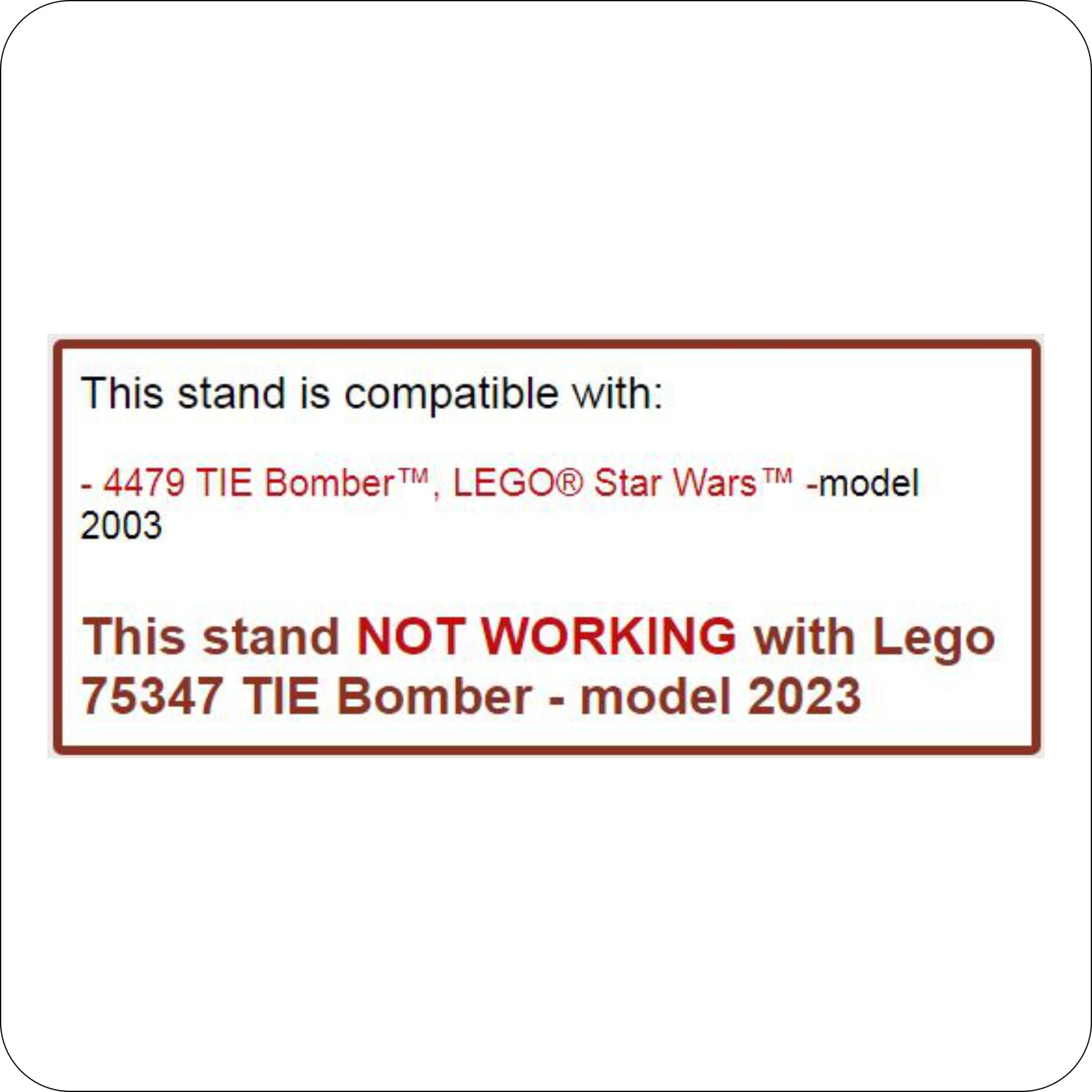 Display stand angled 3D for Lego 4479 TIE Bomber (A1014)-4