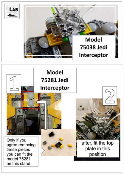 Display stand angled for Lego 75038 (and 75281) Jedi Interceptor (A1018)-f
