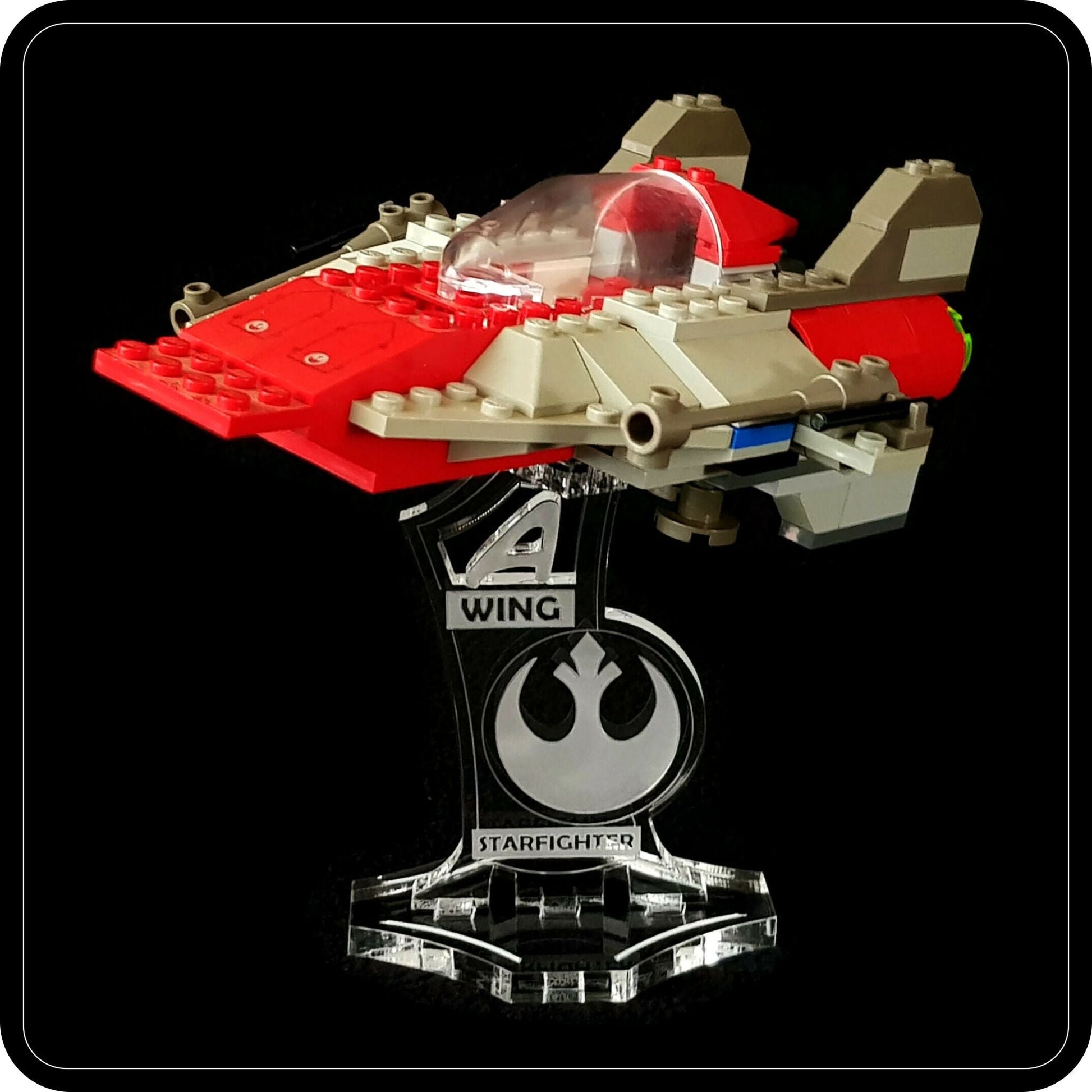 Display stand angled for Lego 6207-7134-75003-75175-75248 A-Wing fighter (A1020)-5