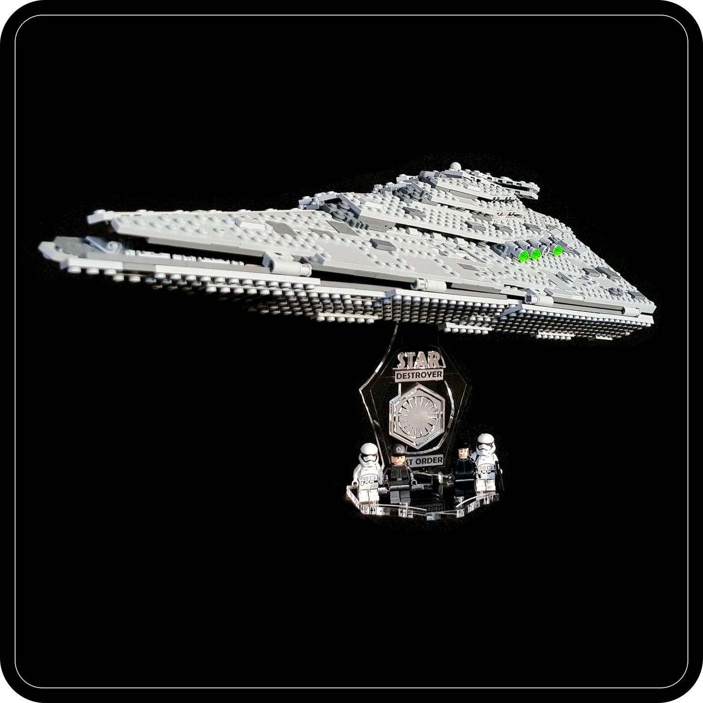 Display stand 3D for Lego 75190 Star Destroyer First Order + minifigures slots (A1024)-5