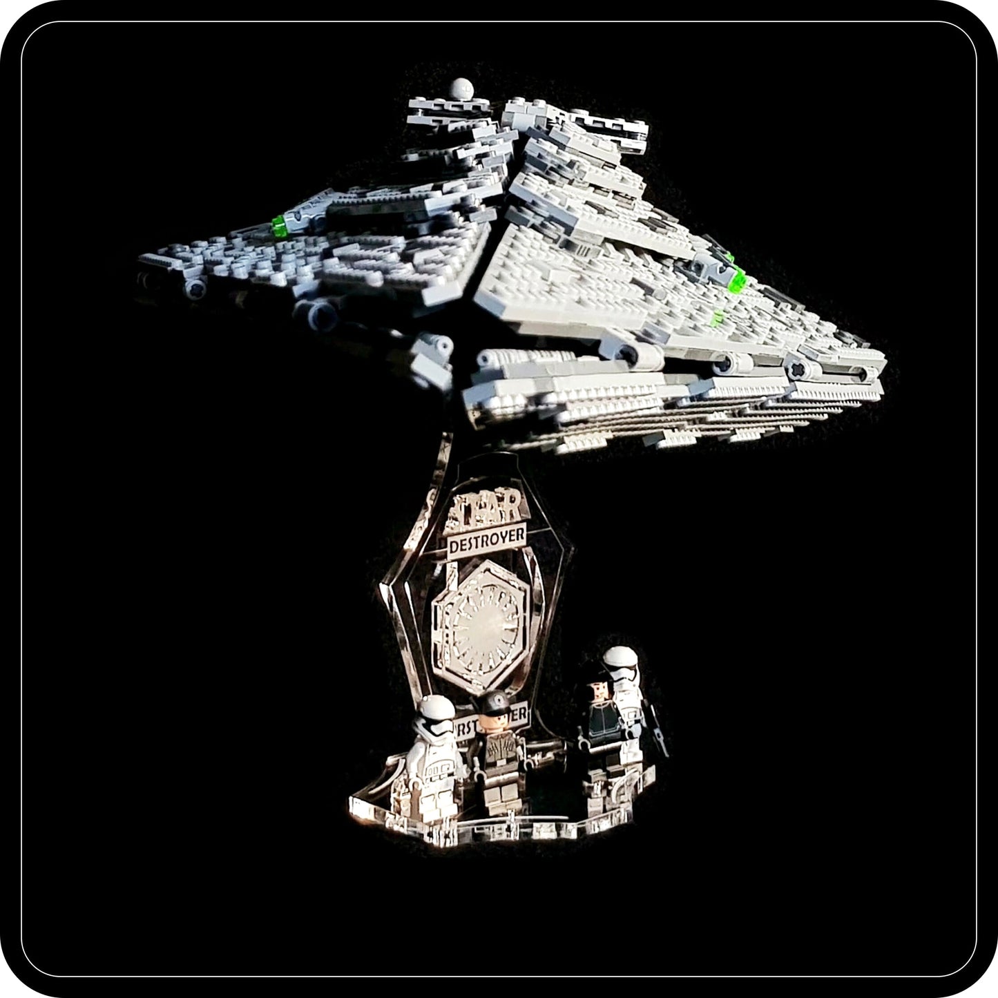 Display stand 3D for Lego 75190 Star Destroyer First Order + minifigures slots (A1024)-6
