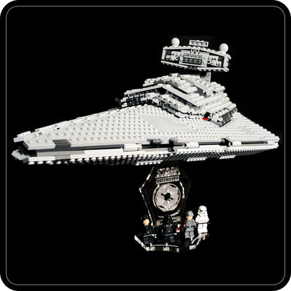 Display stand angled 3D for Lego 75055 Star Destroyer - Imperial  +minifigures slots (A1025)-1