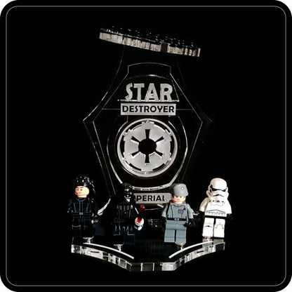 Display stand angled 3D for Lego 75055 Star Destroyer - Imperial  +minifigures slots (A1025)-3