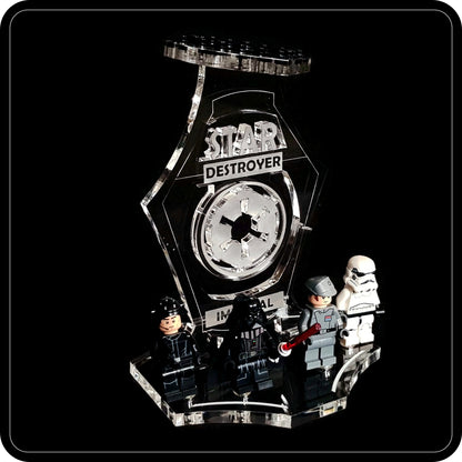 Display stand angled 3D for Lego 75055 Star Destroyer - Imperial  +minifigures slots (A1025)-4