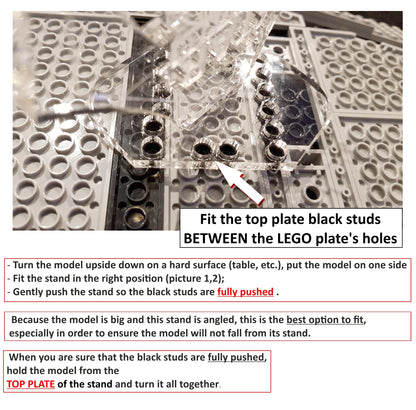 Display stand angled 3D for Lego 75055 Star Destroyer - Imperial  +minifigures slots (A1025)-f