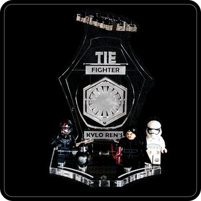 Display stand 3D angled for Lego 75179 Kylo Ren's Tie Fighter + minifigures slots (A1026)-4