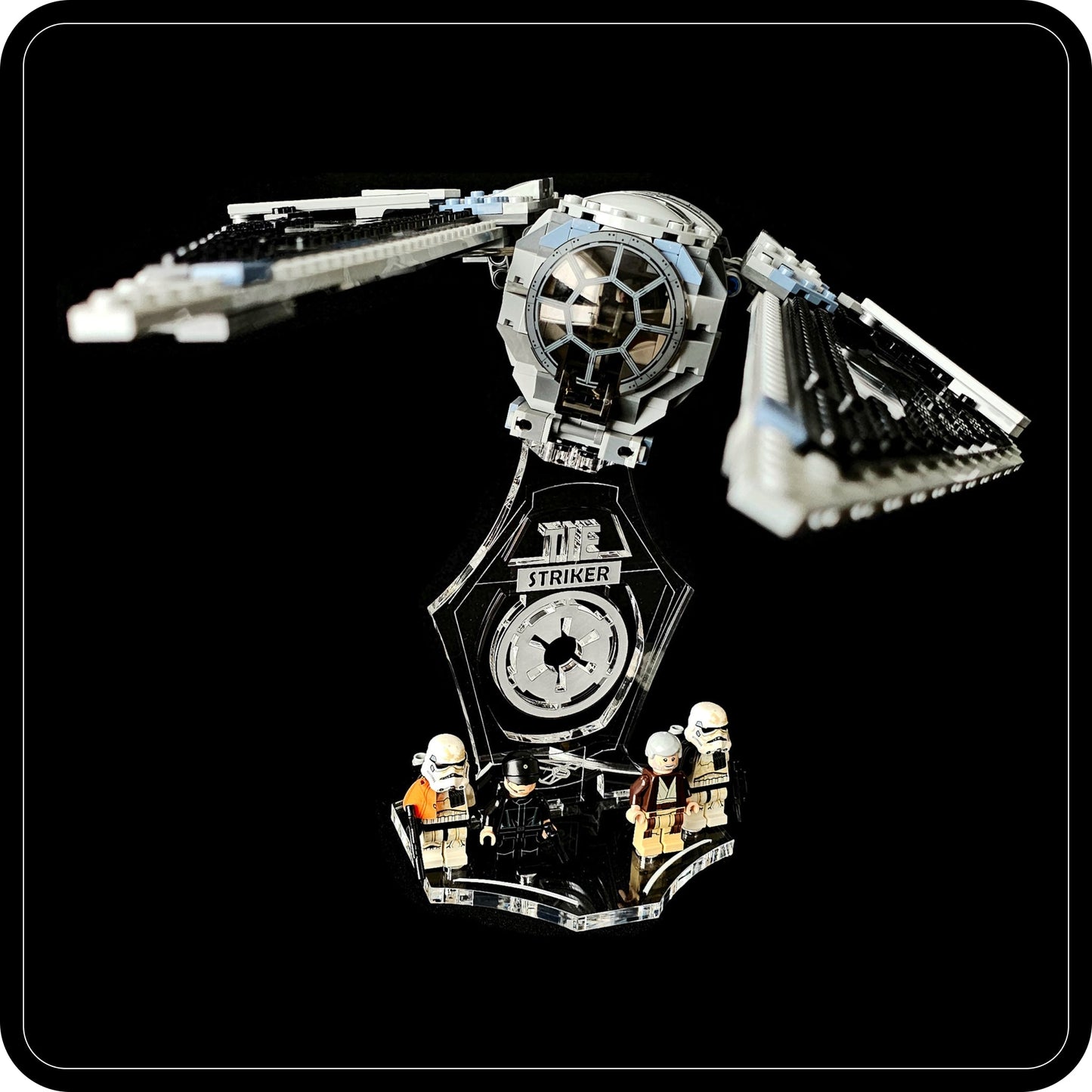 Display stand 3D for Lego 75154 Tie Striker  +minifigures slots (A1030)-2