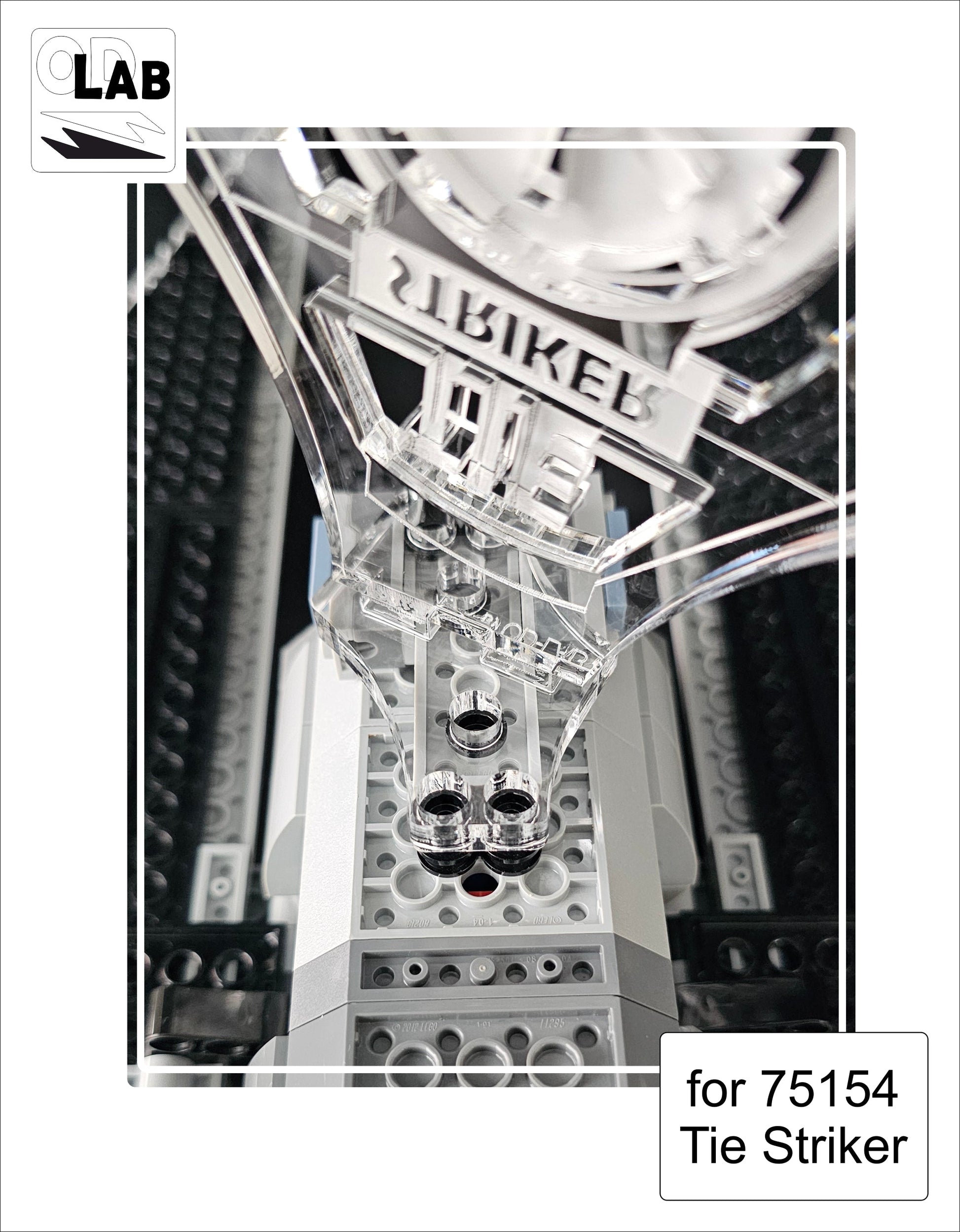 Display stand 3D for Lego 75154 Tie Striker  +minifigures slots (A1030)-f