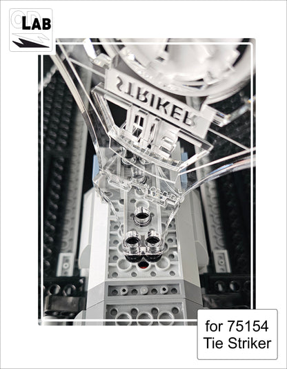 Display stand 3D for Lego 75154 Tie Striker  +minifigures slots (A1030)-f
