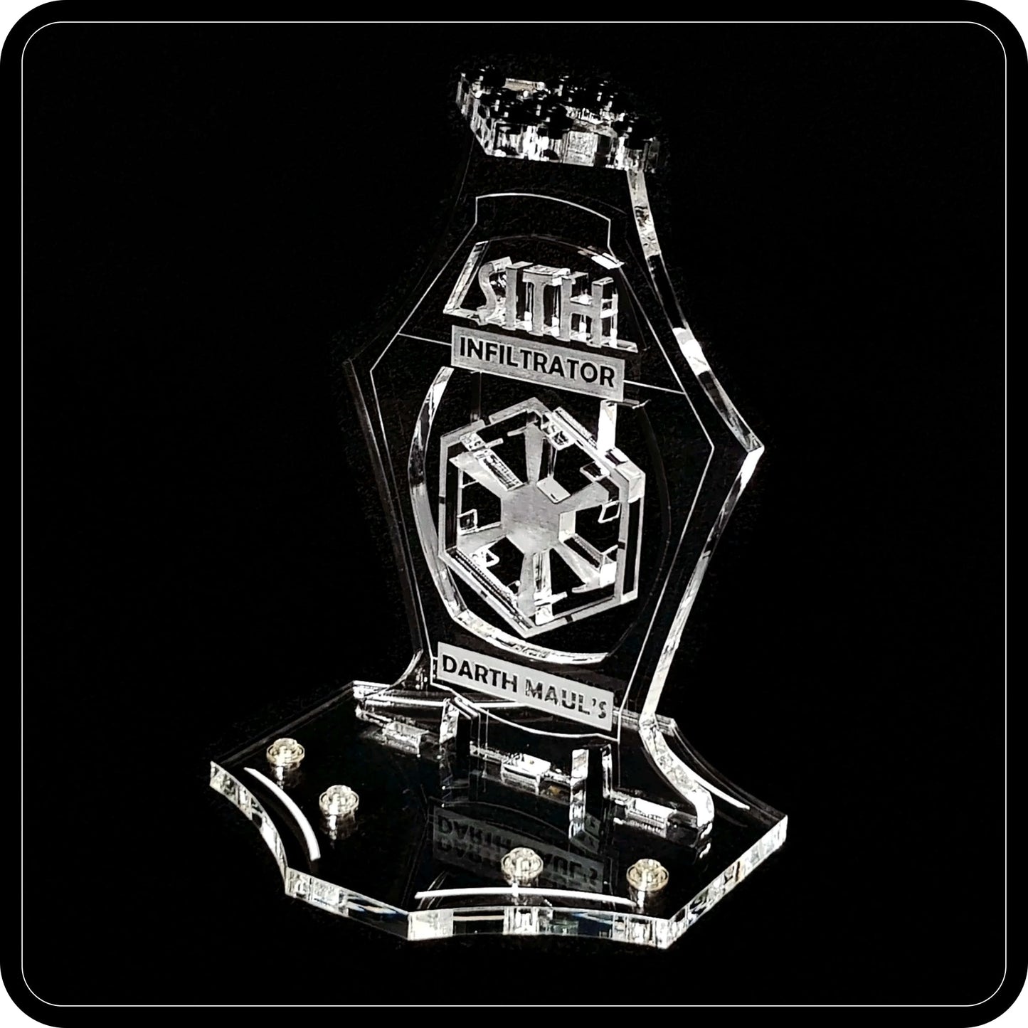 Display stand angled 3D for Lego 7961-75096 Darth Maul's Sith Interceptor +minifigures slots (A1036)-3