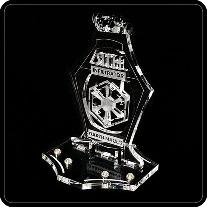 Display stand angled 3D for Lego 7961-75096 Darth Maul's Sith Interceptor +minifigures slots (A1036)-3