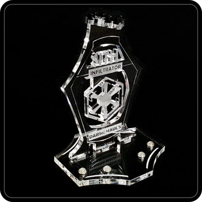 Display stand angled 3D for Lego 7961-75096 Darth Maul's Sith Interceptor +minifigures slots (A1036)-5