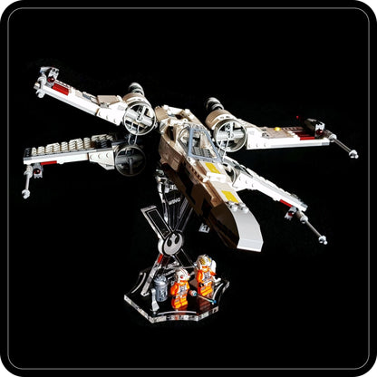 Display stand angled for Lego 75301-75218-75102-9493 X-Wing Starfighter + minifigures slots(A1041)-2