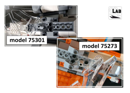 Display stand angled for Lego 75301-75218-75102-9493 X-Wing Starfighter + minifigures slots(A1041)-f