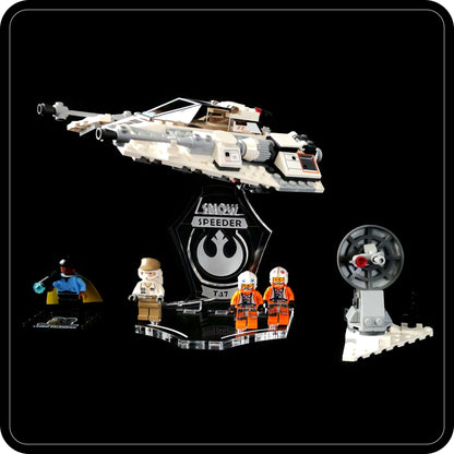 Display stand angled 3D for Lego 75049-75259 Snowspeeder + minifigures slots (A1049)-2