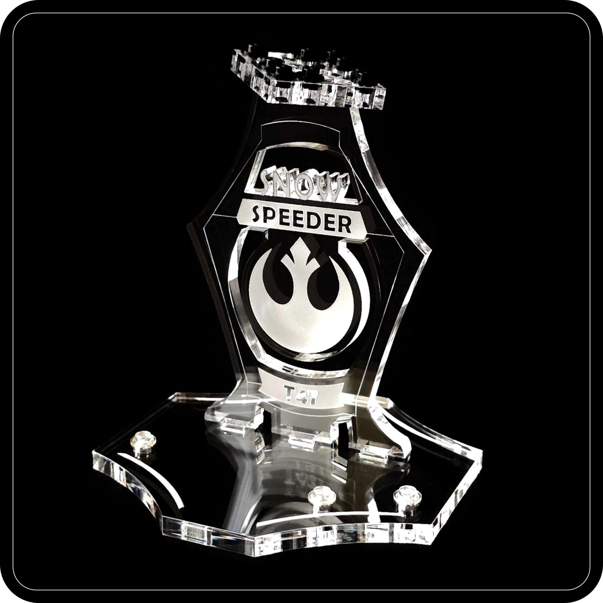 Display stand angled 3D for Lego 75049-75259 Snowspeeder + minifigures slots (A1049)-4