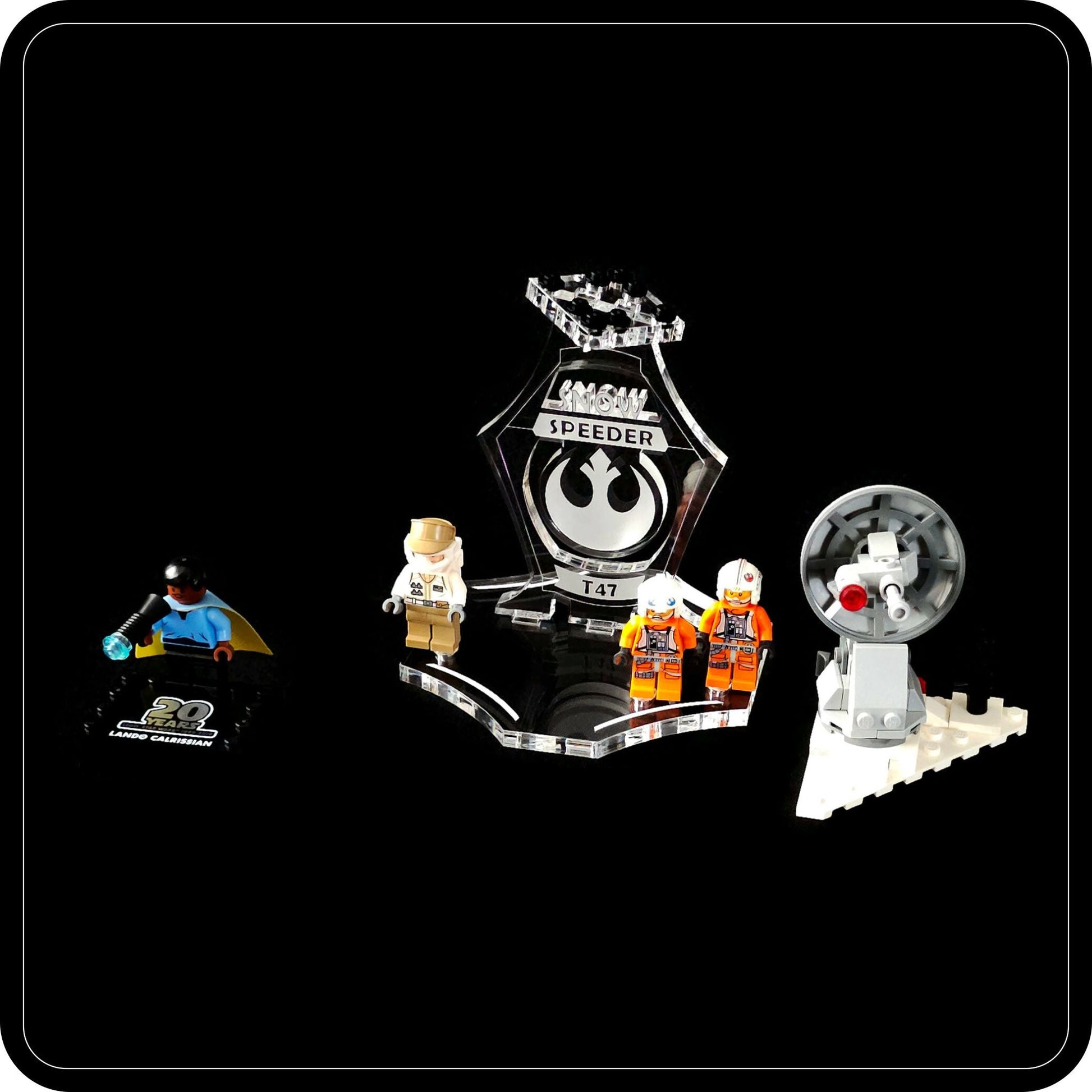 Display stand angled 3D for Lego 75049-75259 Snowspeeder + minifigures slots (A1049)-5