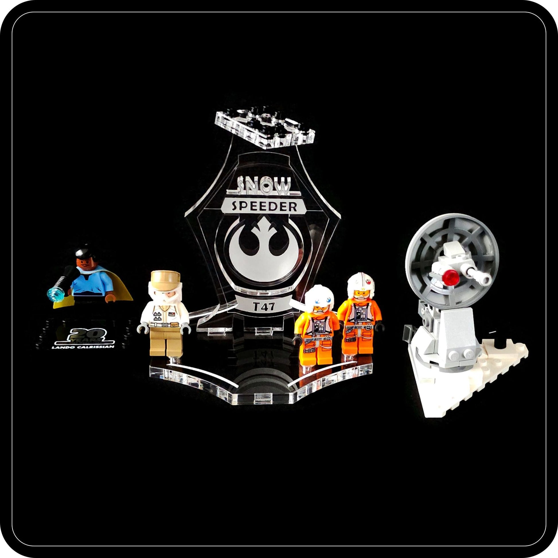 Display stand angled 3D for Lego 75049-75259 Snowspeeder + minifigures slots (A1049)-6