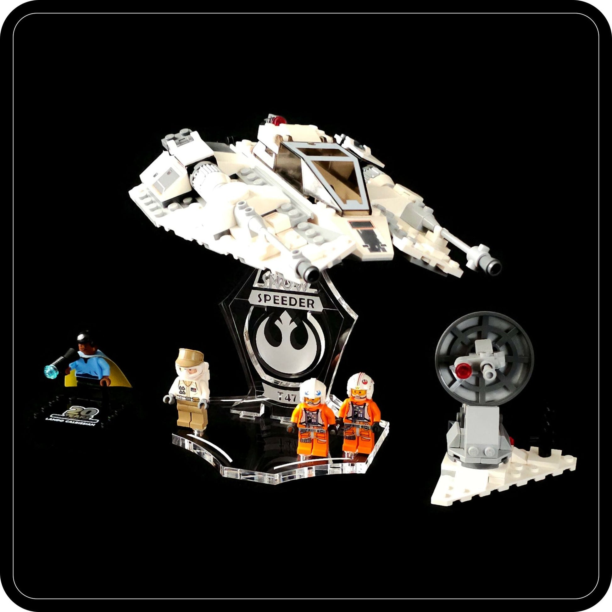 Display stand angled 3D for Lego 75049-75259 Snowspeeder + minifigures slots (A1049)-8