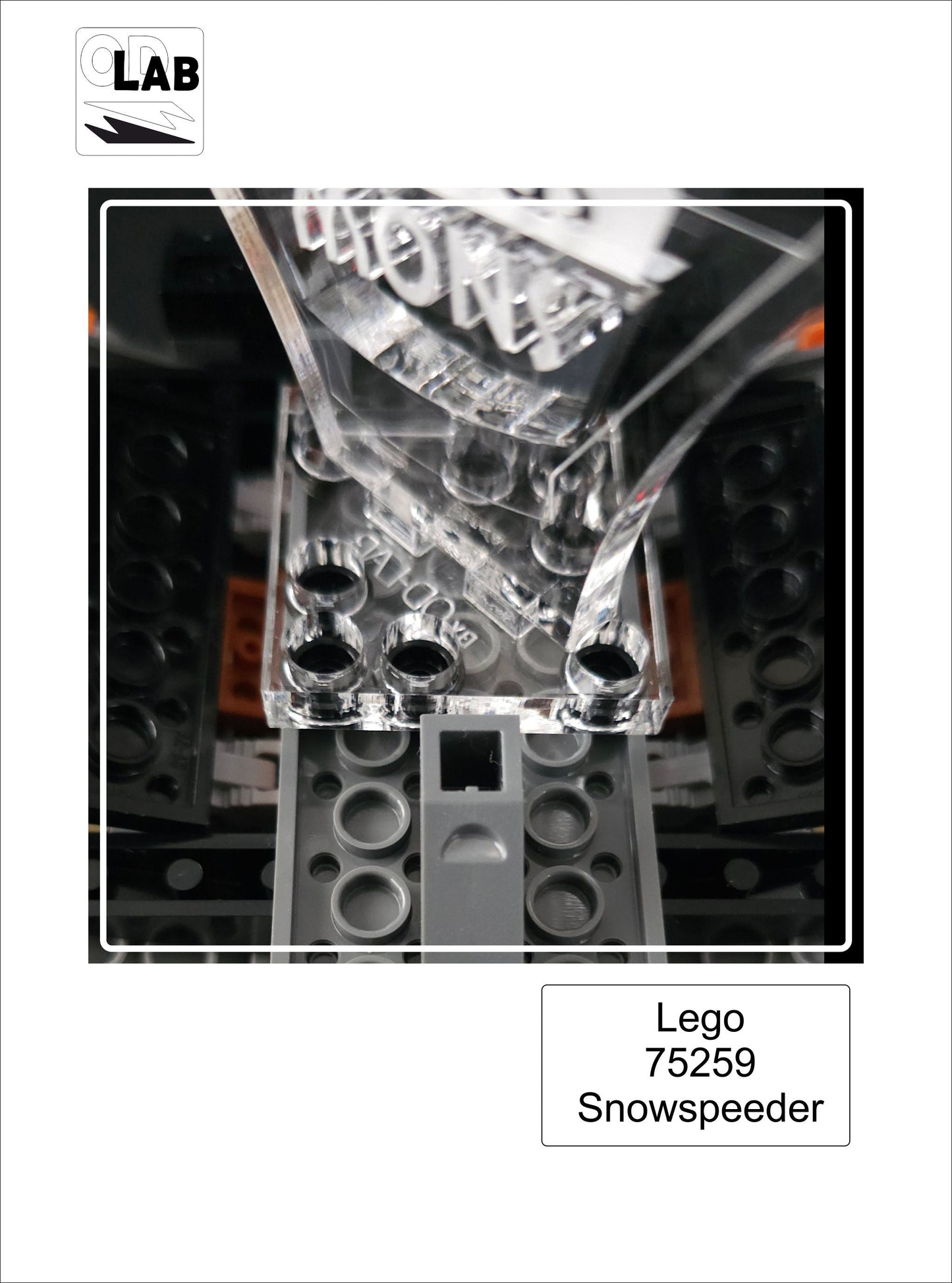 Display stand angled 3D for Lego 75049-75259 Snowspeeder + minifigures slots (A1049)-f
