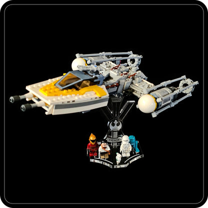 Display stand angled for Lego 75249 -75172 -7658 -9495 Y-Wing Starfighter + minifigures slots (A1055)-6