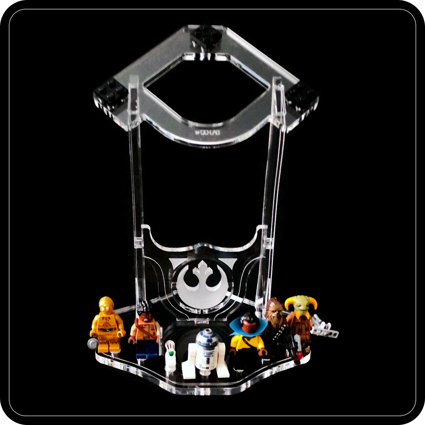 Display stand angled 36° for Lego 75257-4504 Millennium Falcon + minifigures slots (A1056)-10