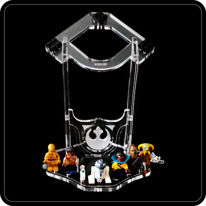 Display stand angled 36° for Lego 75257-4504 Millennium Falcon + minifigures slots (A1056)-10