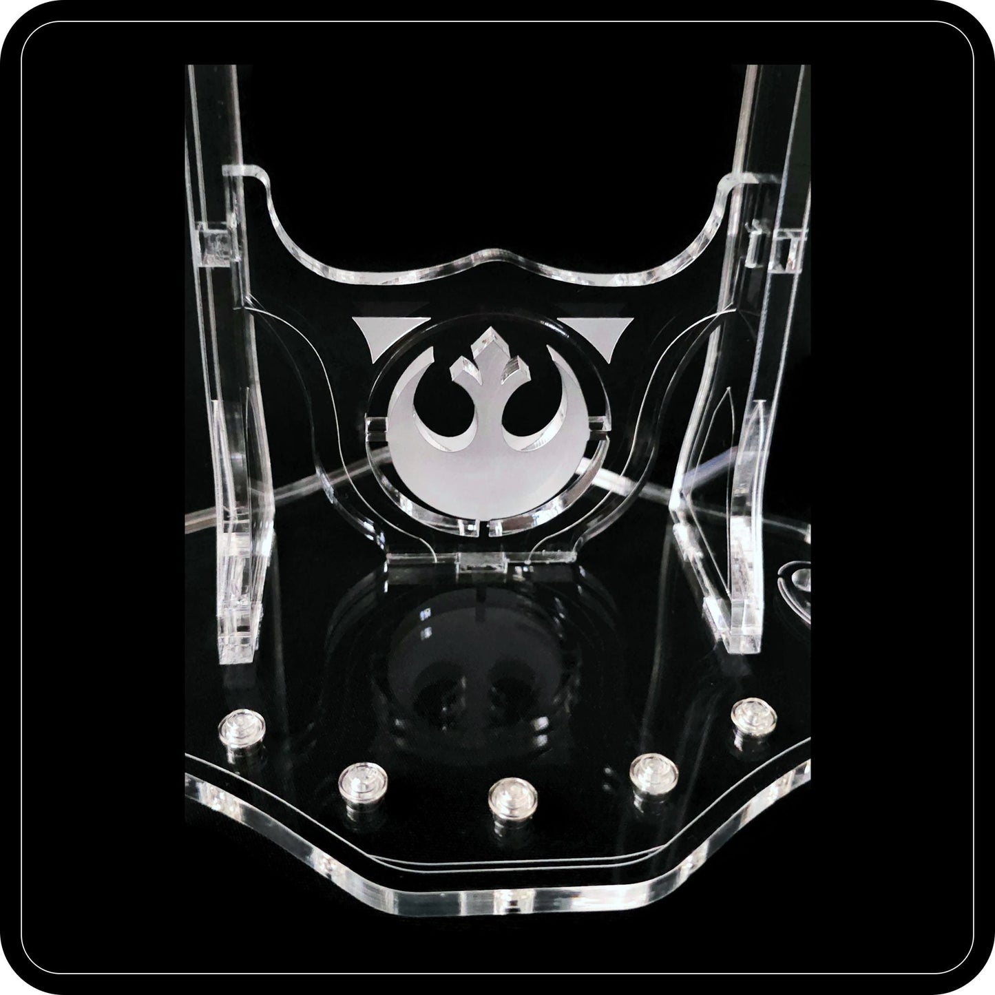 Display stand angled 36° for Lego 75257-4504 Millennium Falcon + minifigures slots (A1056)-9