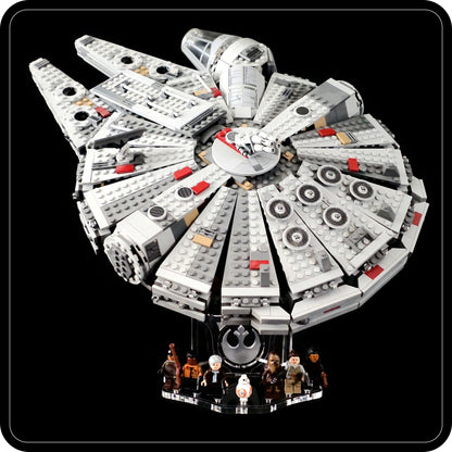 Display stand angled 36° for Lego 75105-7965 Millennium Falcon + minifigures slots (A1057) -1