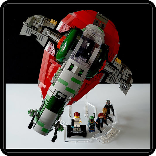 Display stand angled for Lego 75243-8097 Slave I + Minifigures plate (A1060)-1