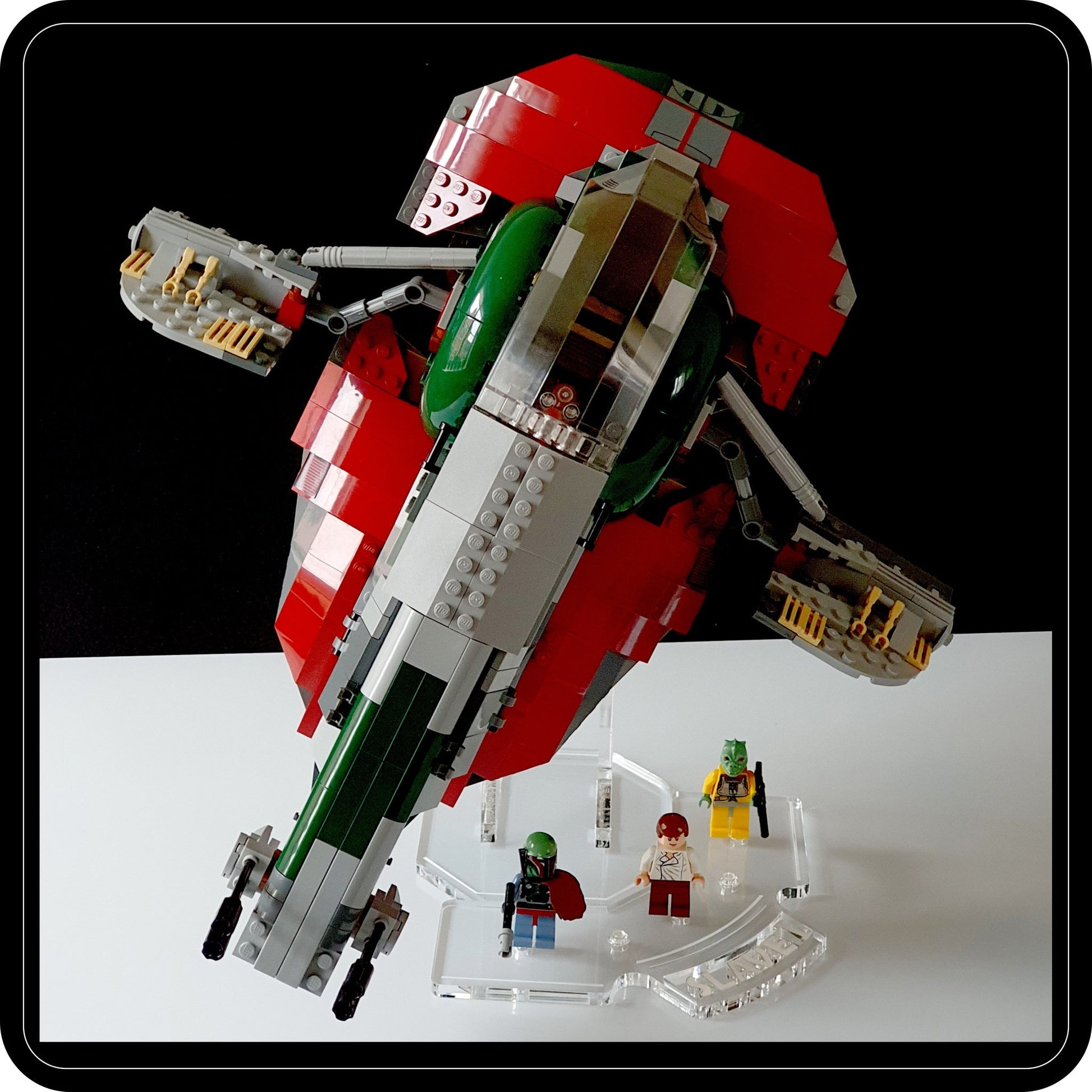 Display stand angled for Lego 75243-8097 Slave I + Minifigures plate (A1060)-2