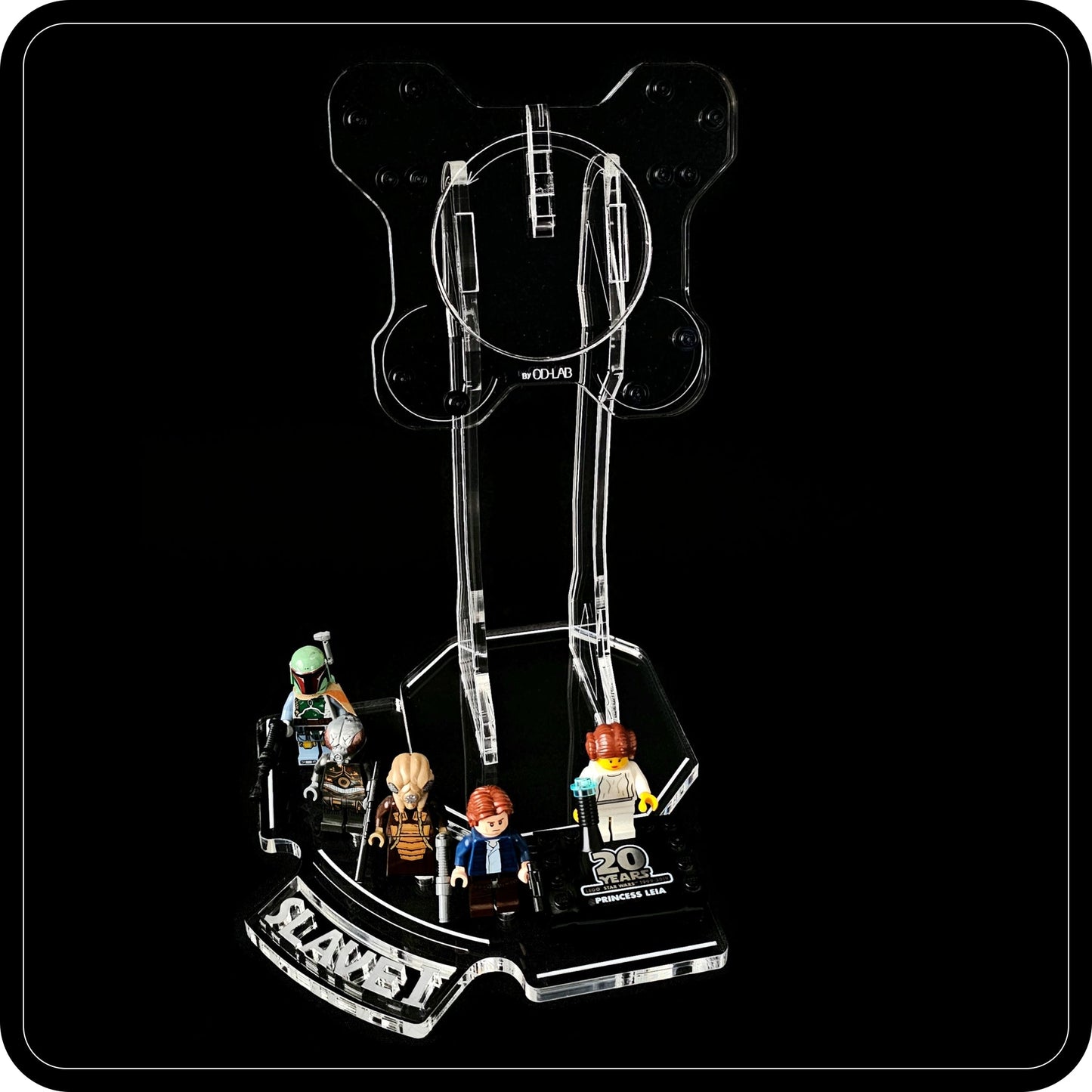 Display stand angled for Lego 75243-8097 Slave I + Minifigures plate (A1060)-4