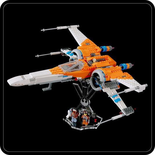 Display stand angled for Lego 75273 Poe Dameron's X-wing Fighter + minifigures slots (A1061)-1